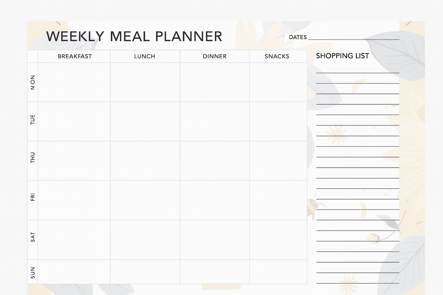 Weekly Meal Planner Magnetic Notepad